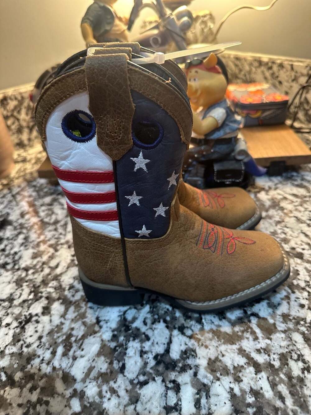 JB Dillon Kids USA Flag Patriotic Leather Boots